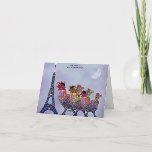 Drie Franse Kaarten van Kippen (Achterkant)