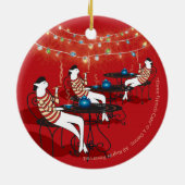 Drie Franse katten... dubbelzijdig Keramisch Ornament (Achterkant)