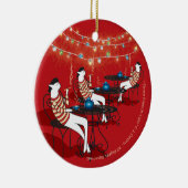 Drie Franse katten... Keramisch Ornament (Rechts)