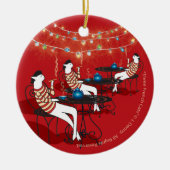 Drie Franse katten... Keramisch Ornament (Voorkant)