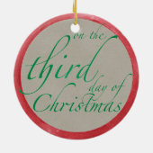 Drie Franse kerstsieraden Keramisch Ornament (Achterkant)