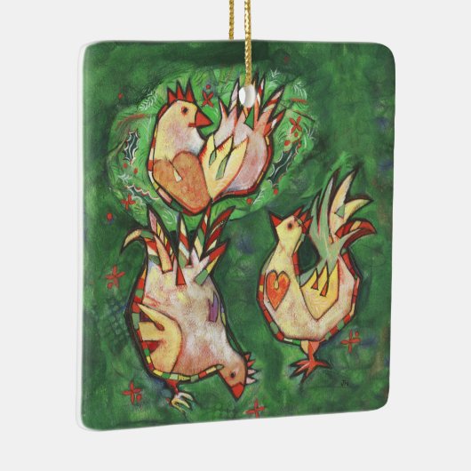 Drie Franse kerstsieraden Keramisch Ornament (Rechts)