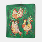 Drie Franse kerstsieraden Keramisch Ornament (Links)