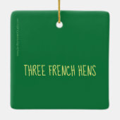 Drie Franse kerstsieraden Keramisch Ornament (Achterkant)