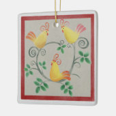 Drie Franse kerstversiering op het Plein van de He Keramisch Ornament (Links)