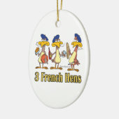 drie Franse kippen 3e derde kerstdag Keramisch Ornament (Links)