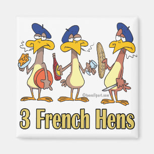drie Franse kippen 3e derde kerstdag Magneet