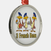 drie Franse kippen 3e derde kerstdag Metalen Ornament (Rechts)