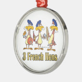 drie Franse kippen 3e derde kerstdag Metalen Ornament (Links)
