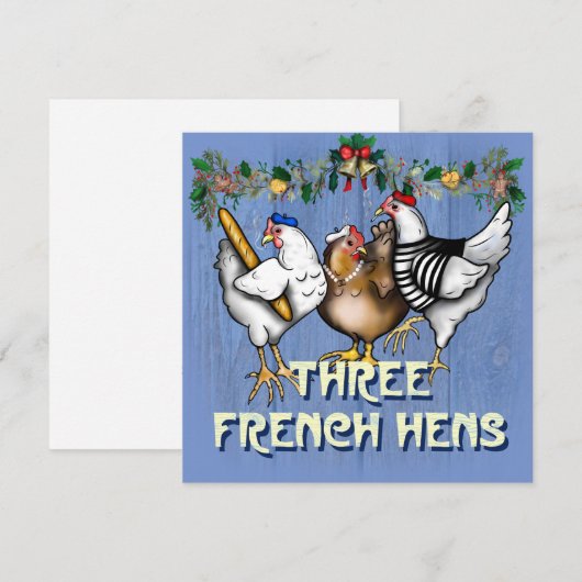 Drie Franse kippen Feestdagenkaart (Voorkant / Achterkant)