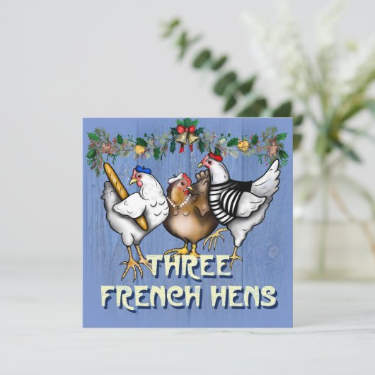 Drie Franse kippen Feestdagenkaart (Staand voorkant)