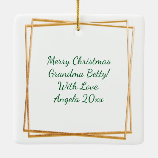 Drie Franse kippen gepersonaliseerde kerst Keramisch Ornament (Achterkant)