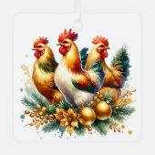 Drie Franse kippen gepersonaliseerde kerst Metalen Ornament (Voorkant)