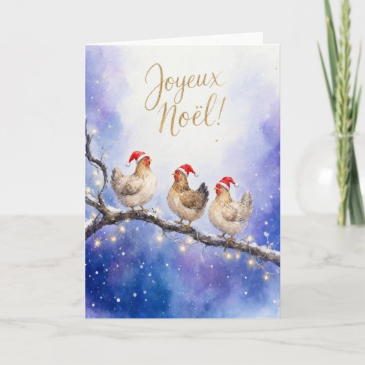 Drie Franse Kippen Kerstkaarten Kaart (Voorkant)