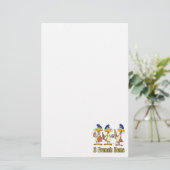 drie franse kippen op de derde kerstdag briefpapier (Staand voorkant)