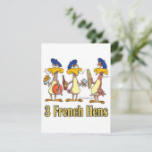 drie franse kippen op de derde kerstdag feestdagenkaart (Staand voorkant)