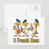 drie franse kippen op de derde kerstdag feestdagenkaart (Voorkant / Achterkant)