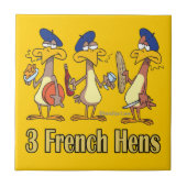 drie franse kippen op de derde kerstdag tegeltje (Voorkant)