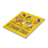 drie franse kippen op de derde kerstdag tegeltje (Zijkant)