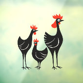 Drie Franse Kippen Retro Midden-Eeuwse Uitknip 3 Raamsticker (Vel 3)