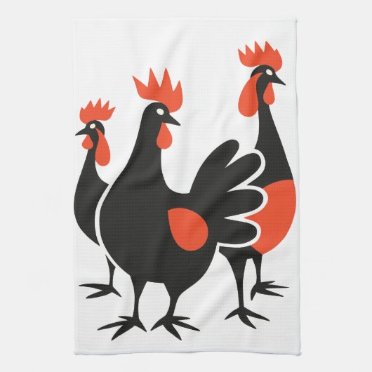Drie Franse kippen Retro Midden-Eeuwse Uitknip 4 Theedoek (Verticaal)