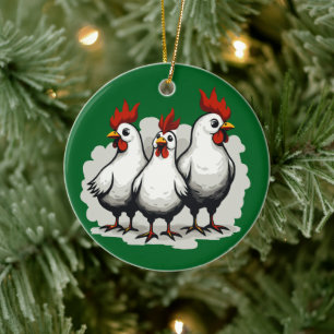Drie Franse kippen Retro Midden-Eeuwse Uitknip 5 Keramisch Ornament