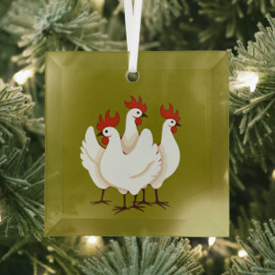 Drie Franse Kippen Retro Midden-Jaren-Stijl Uitkni Glas Ornament
