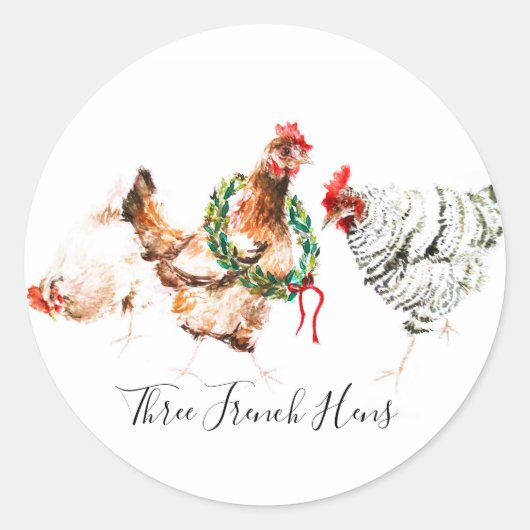 Drie Franse kippen Ronde Sticker (Voorkant)