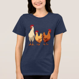 Drie Franse Kippen Uitknip stencilstijl Tri-Blend Shirt