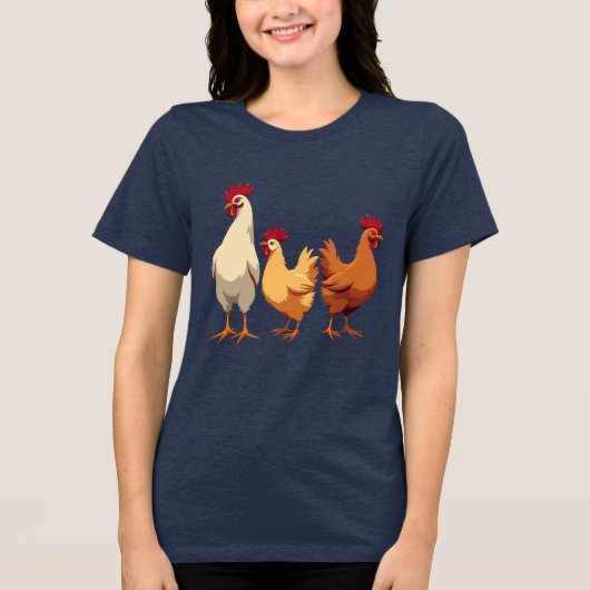 Drie Franse Kippen Uitknip stencilstijl Tri-Blend Shirt (Voorkant)