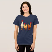 Drie Franse Kippen Uitknip stencilstijl Tri-Blend Shirt (Voorkant volledig)