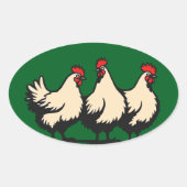 Drie Franse kippen uitsnijden stencilstijl 4 Ovale Sticker (Voorkant)