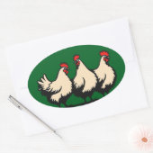 Drie Franse kippen uitsnijden stencilstijl 4 Ovale Sticker (Envelop)