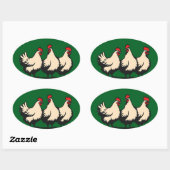Drie Franse kippen uitsnijden stencilstijl 4 Ovale Sticker (Vel)