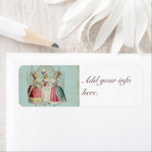 Drie Franse Meisjes Party Stickers Labels (Insitu)