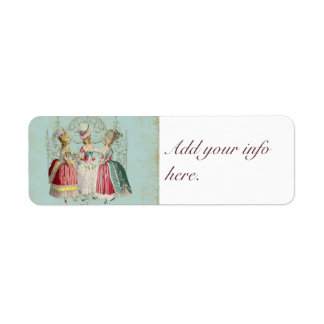Drie Franse Meisjes Party Stickers Labels
