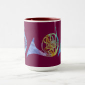 Drie Franse paarden op Burgandy Mok (Midden)