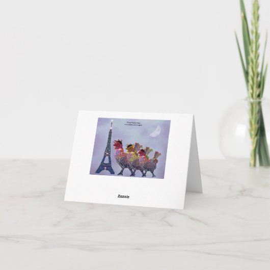 Drie Franse pennen Feestdagen Kaart (Achterkant)