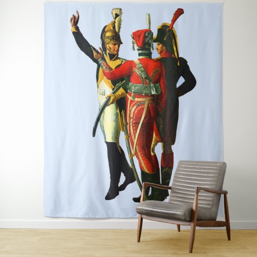 drie Franse soldaten ongeveer 1800 Wandkleed (In situ)