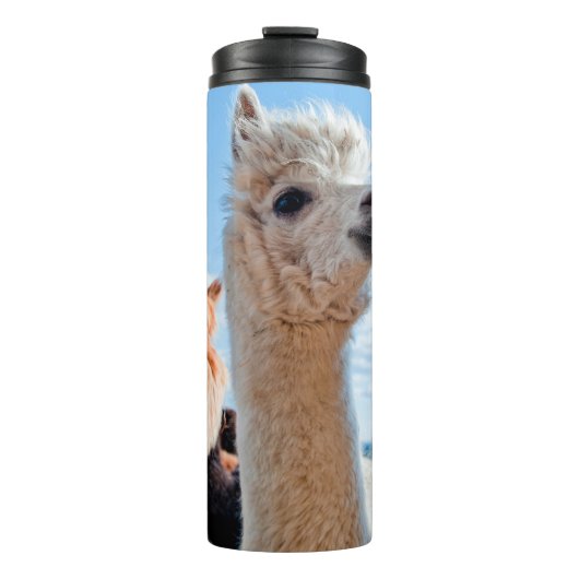Drie Funny Alpacas Thermosbeker (Voorkant)