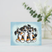 Drie Funny Bernese Mountain Dogs Briefkaart (Staand voorkant)
