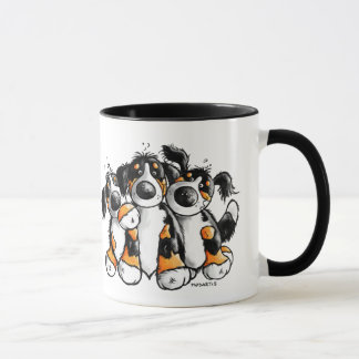 Drie Funny Bernese Mountain Dogs Mok