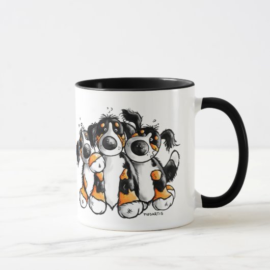 Drie Funny Bernese Mountain Dogs Mok (Rechts)