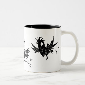 Drie Funny Black Crows Tweekleurige Koffiemok