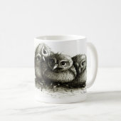 Drie Funny Cute Owls Koffiemok (Voorkant rechts)