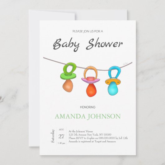 Drie Funny Pacifiers Kaart (Voorkant)