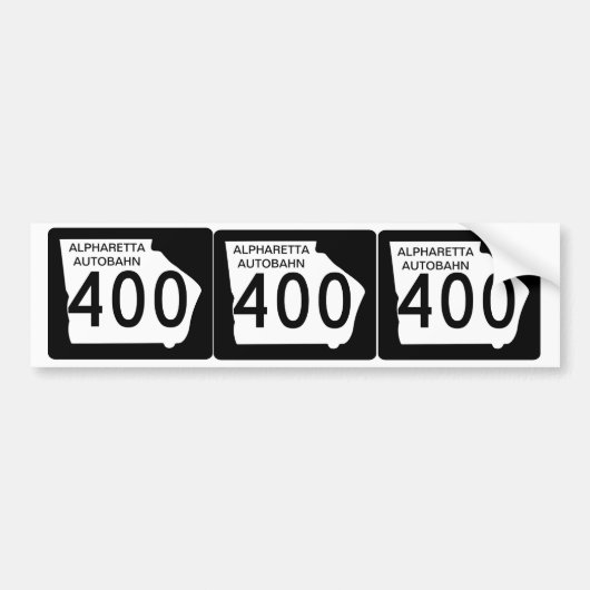 DRIE GA 400 "Alpharetta Autobahn" Bumpersticker (Voorkant)