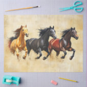 Drie Galopperende Paarden Decoupage Tissuepapier (Craft)