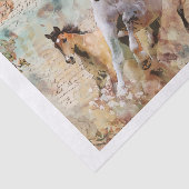 Drie galopperende wilde paarden collage tissuepapier (Detail)