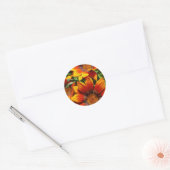 Drie Gazanias ronde sticker, envelop sealer Sticker (Envelop)